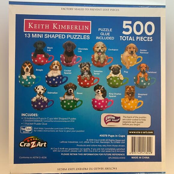 Sealed New Keith Kimberlain 13 mini shaped puzzles 500 pieces - Picture 3 of 5